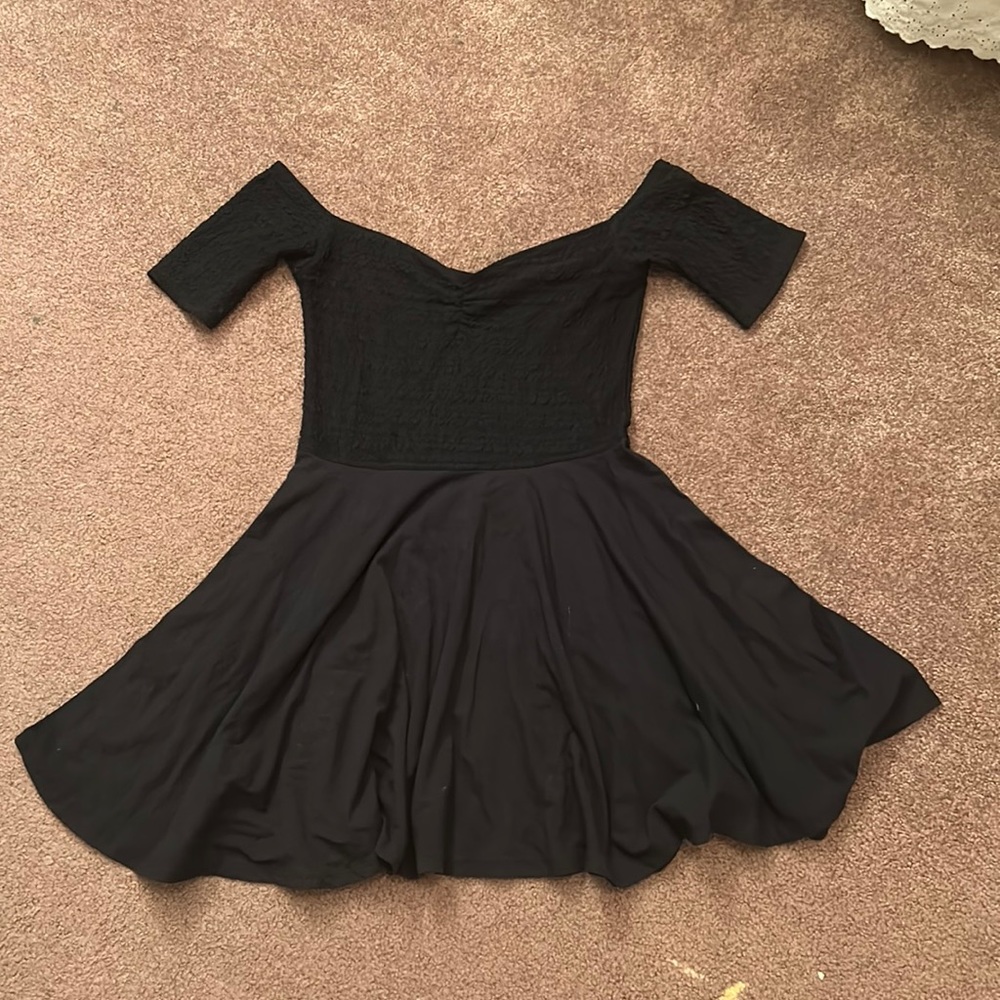 Black off-the-shoulder dress